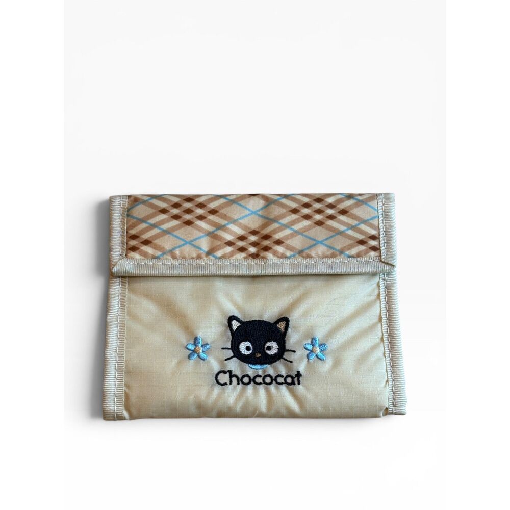 Vintage Sanrio Chococat Trifold Wallet Y2K Cream Nylon